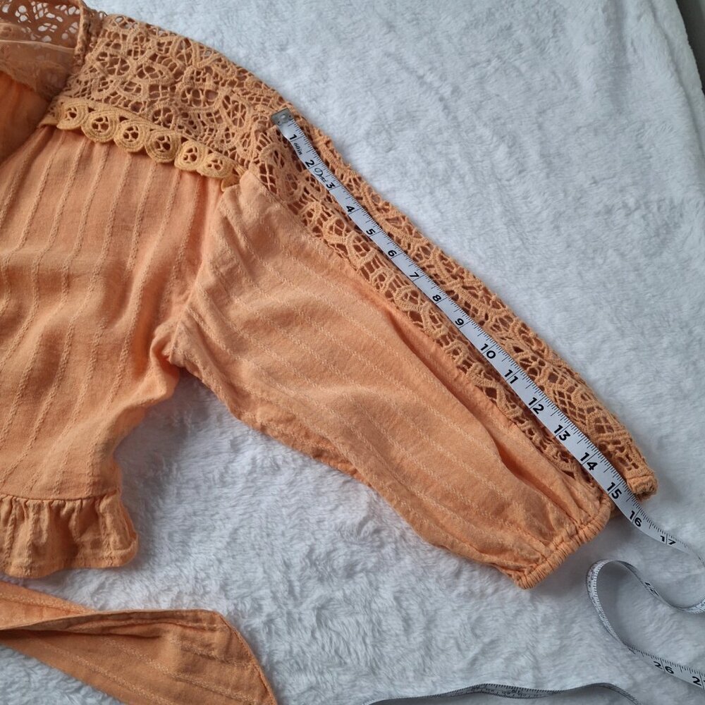 American Eagle Crochet Bolero Top Sz L Relaxed Cover Up Boho Cottagecore - Picture 15 of 16
